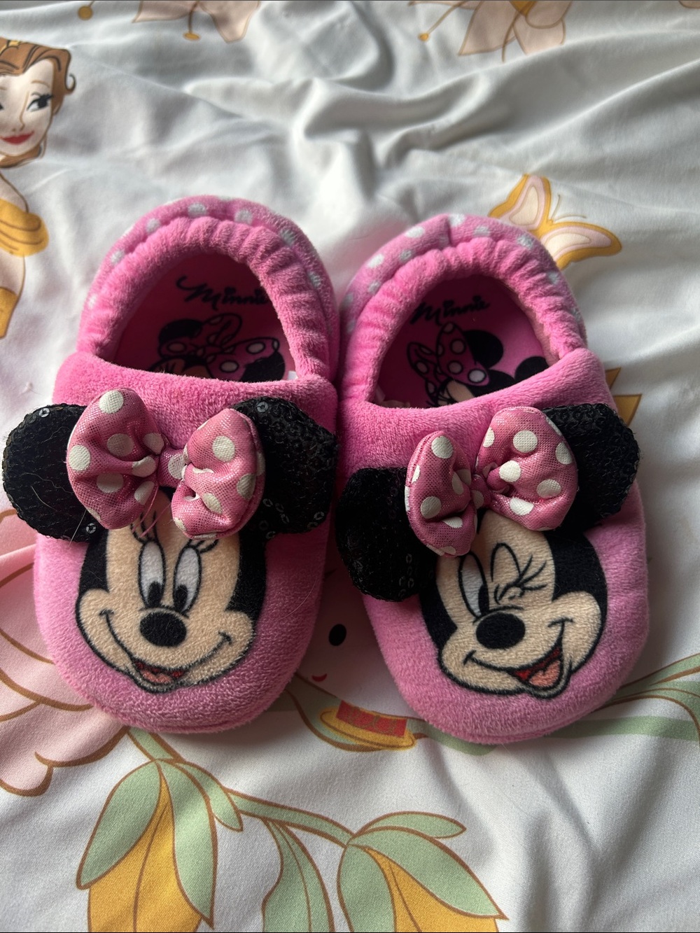 Children's Minnie Mouse Pink Slip-On Slippers
